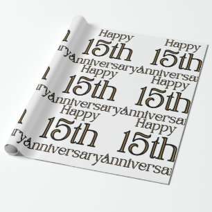 Papier Cadeau Joyeux 15e anniversaire papier d'enveloppement