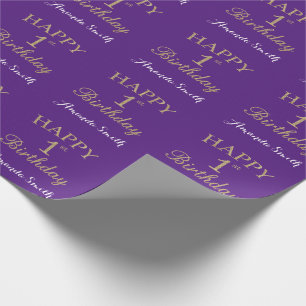Papier Cadeau Joyeux 1er anniversaire de la Parties scintillant 