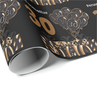 Papier Cadeau Joyeux 30e anniversaire| Personnaliser