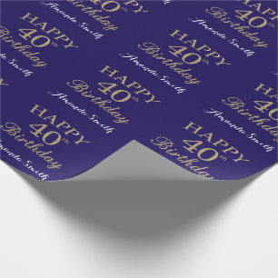 Papier Cadeau Joyeux 40e anniversaire de la Parties scintillant 
