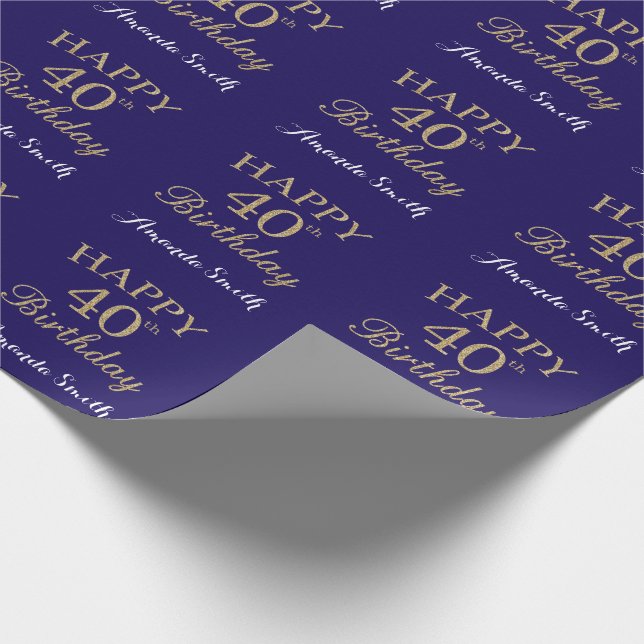 Papier Cadeau Joyeux 40e anniversaire de la Parties scintillant  (Coin)