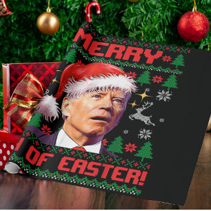 Papier Cadeau Joyeux 4 de Pâques drôle Joe Biden Noël
