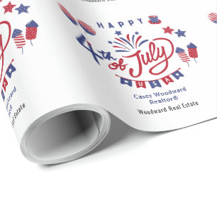 Papier Cadeau Joyeux 4 juillet États-Unis Marketing immobilier