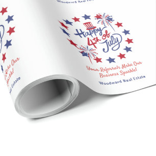 Papier Cadeau Joyeux 4 juillet Patriotique Business Personnalisé