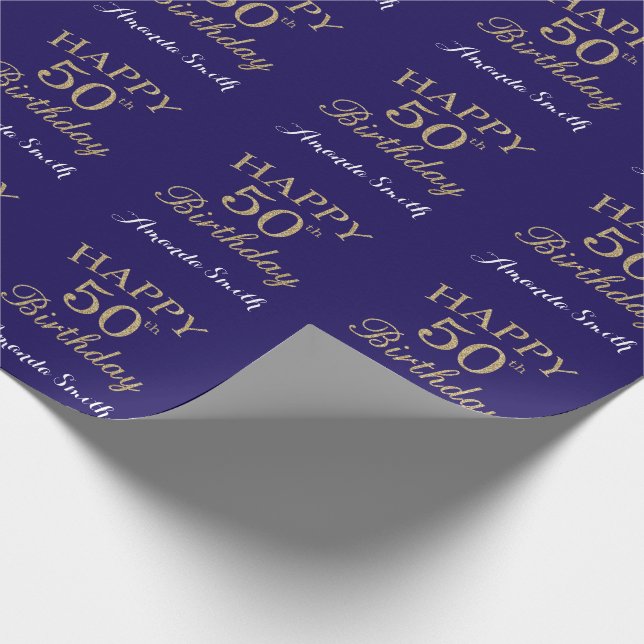 Papier Cadeau Joyeux 50e anniversaire de la Parties scintillant  (Coin)