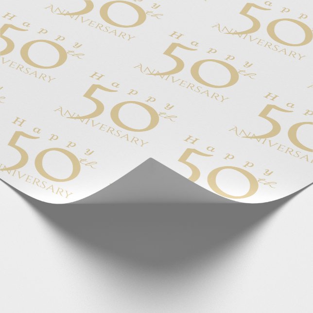 Papier Cadeau "Joyeux 50e anniversaire" Mat Pink Gold (Coin)