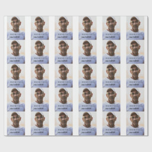 Papier Cadeau Joyeux 50e anniversaire nom photo année homme simp