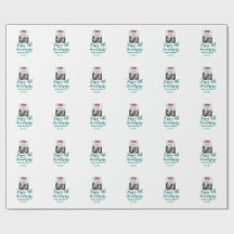 Joyeux 50e anniversaire photo nœud turquoise nom d