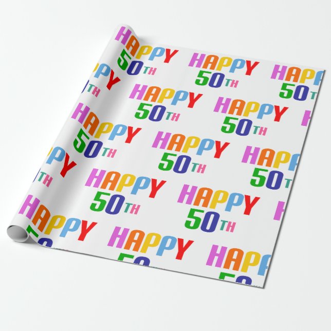 Papier Cadeau Joyeux 50ème (Déroulé)