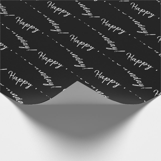 Papier Cadeau Joyeux 75ème anniversaire en noir (Coin)