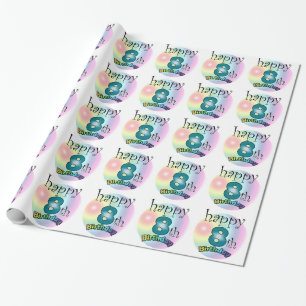 Papier Cadeau Joyeux 8e anniversaire