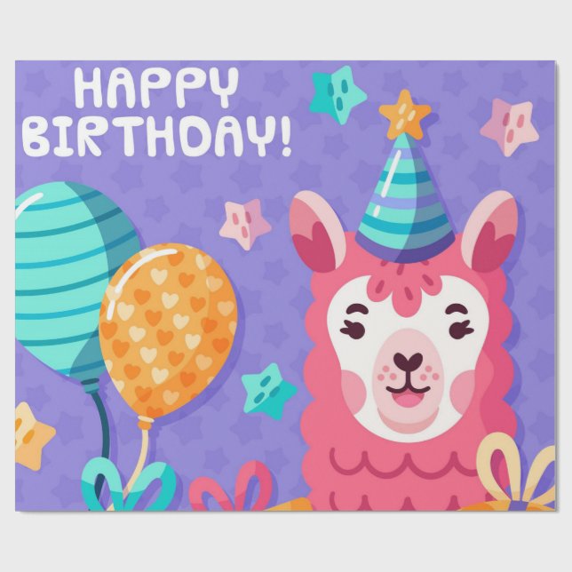 Papier Cadeau Joyeux anniversaire (Plat)