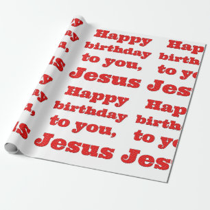 Papier Cadeau Joyeux anniversaire à toi, Jésus, cadeau de Noël