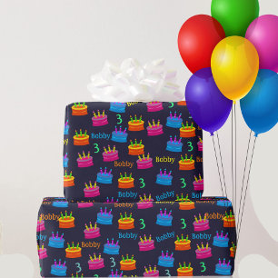 Papier Cadeau Joyeux anniversaire Ajouter le nom de l'enfant et 