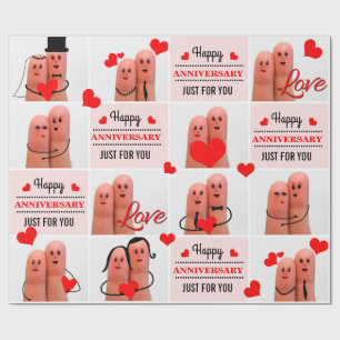 Papier Cadeau Joyeux anniversaire amoureux du doigt