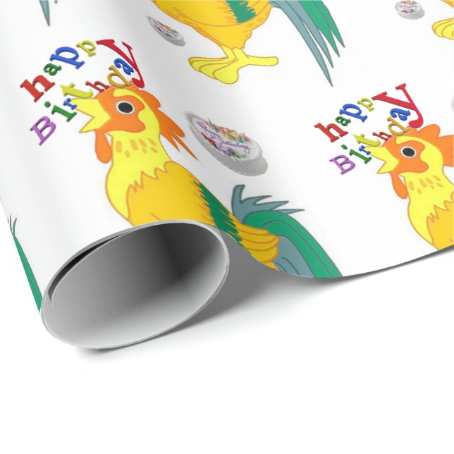 Papier Cadeau Joyeux Anniversaire Cadeau Enveloppement Papier Ro (Coin rond)