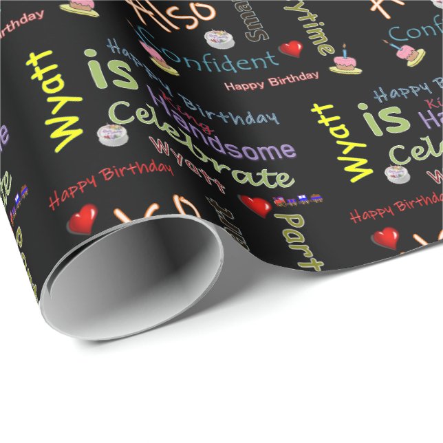 Papier Cadeau Joyeux Anniversaire Cadeau Papier Wyatt (Coin rond)