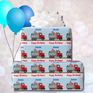 Papier Cadeau Joyeux anniversaire Camion Chargement de cadeaux G