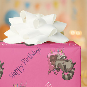 Papier Cadeau Joyeux anniversaire ! Carton de gâteau au raton la