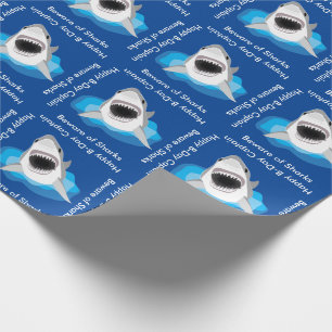 Papier Cadeau Joyeux anniversaire Custom Shark Jaws Drôle