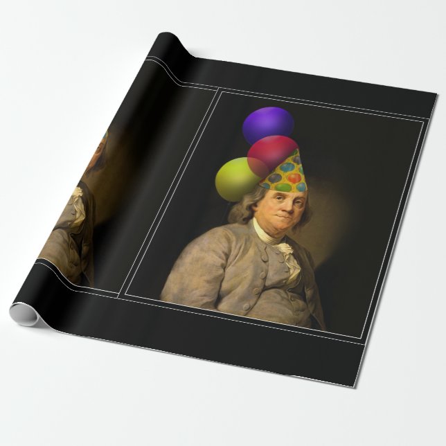 Papier Cadeau Joyeux Anniversaire De Ben Franklin (Déroulé)