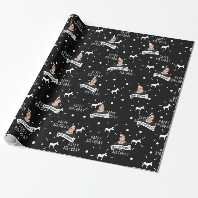 Papier Cadeau Joyeux Anniversaire De Ruth Bader Ginsburg (Déroulé)