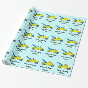 Papier Cadeau Joyeux anniversaire : Dépanneuse classique