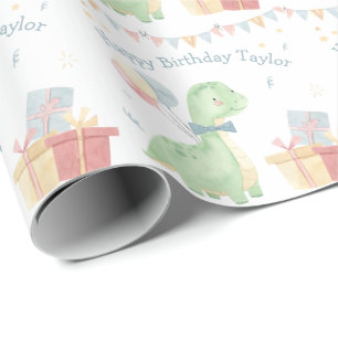 Papier Cadeau Joyeux anniversaire Dinosaur fête