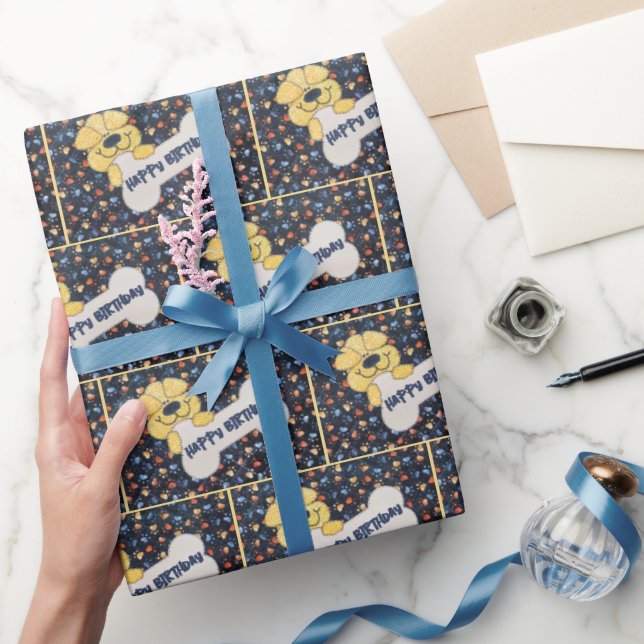 Papier Cadeau Joyeux Anniversaire Dot Bone (Cadeaux)