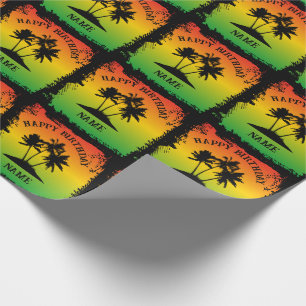 Papier Cadeau Joyeux anniversaire du Rastafarian jamaïcain
