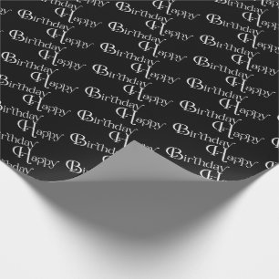 Papier Cadeau Joyeux anniversaire en noir