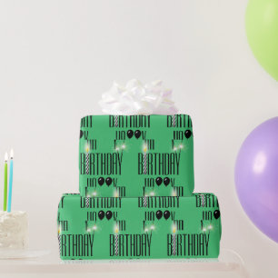 Papier Cadeau Joyeux Anniversaire Étoiles et Ballons