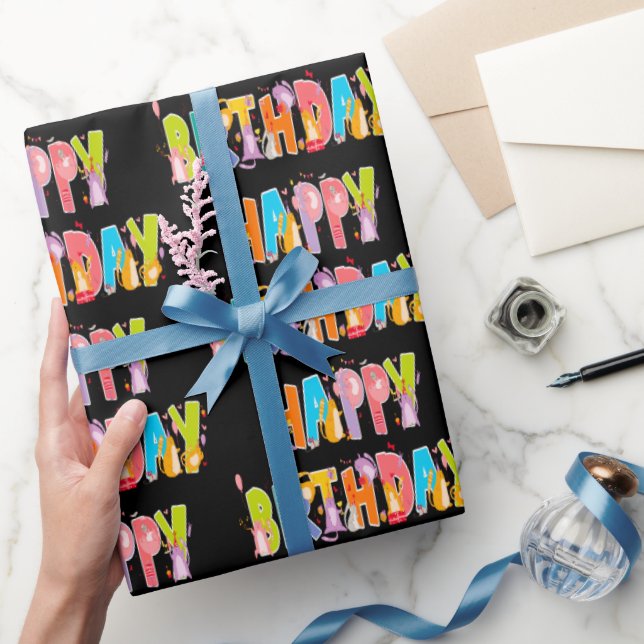 Papier Cadeau Joyeux anniversaire Funny Amoureux des chats Anniv (Cadeaux)
