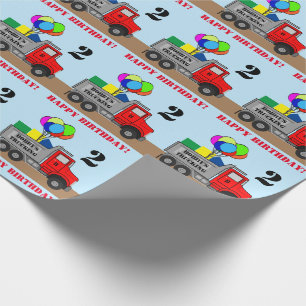 Papier Cadeau Joyeux Anniversaire Garçons Camion Personnaliser N