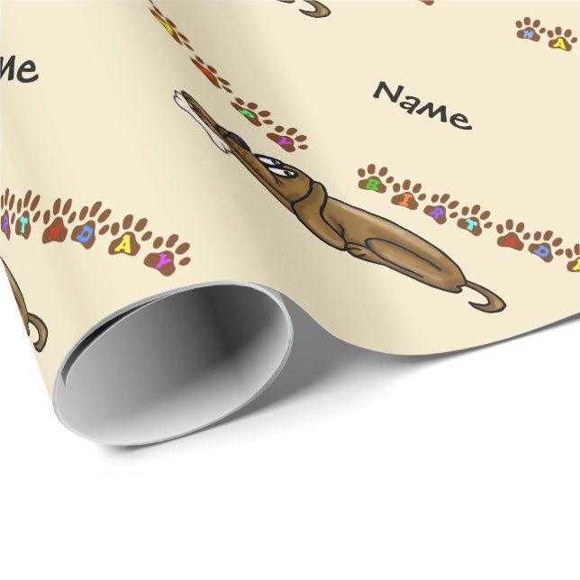 Papier Cadeau Joyeux Anniversaire Mensonge Chien Enveloppe Cadea (Coin rond)