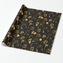 Joyeux Anniversaire Noir Luxe et Or