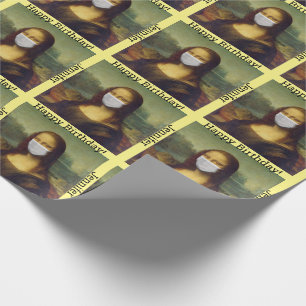 Papier Cadeau Joyeux anniversaire Nom personnalisé Masque de vi