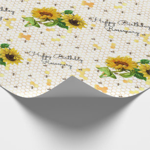 Papier Cadeau Joyeux Anniversaire ou Tournesol Retraite Ajouter