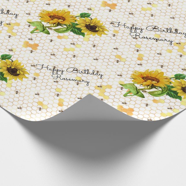 Papier Cadeau Joyeux Anniversaire ou Tournesol Retraite Ajouter  (Coin)