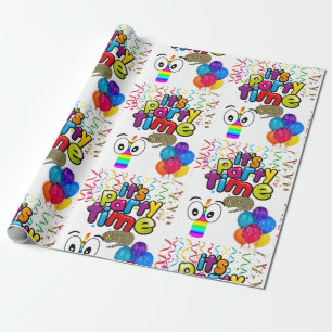 Papier Cadeau Joyeux Anniversaire Papier C'est l'heure de la fêt
