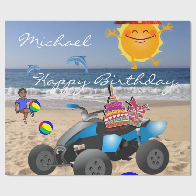 Papier Cadeau Joyeux Anniversaire Papier Enveloppant African Boy (Plat)