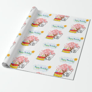 Papier Cadeau Joyeux Anniversaire Papier Enveloppant Gâteau de l
