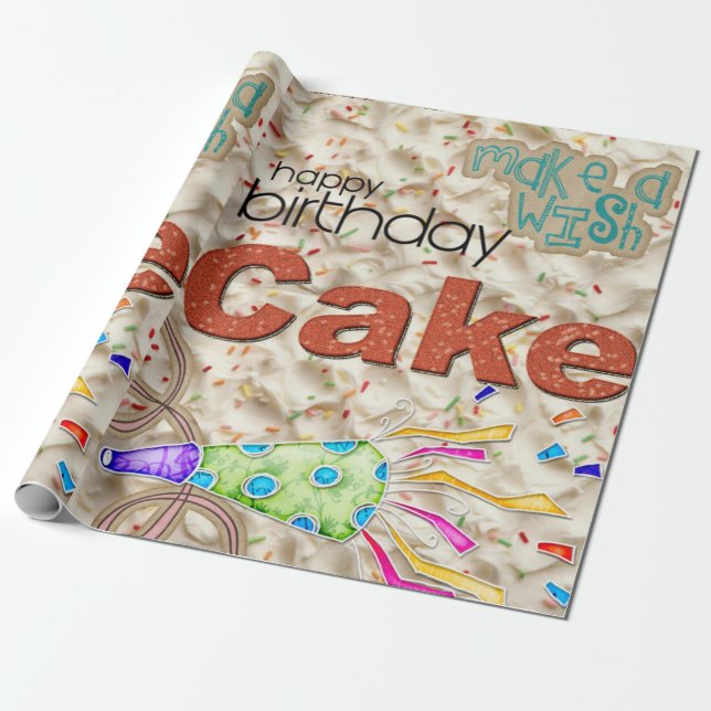 Papier Cadeau Joyeux Anniversaire Papier Papier Amis Famille (Déroulé)