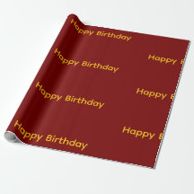 Papier Cadeau Joyeux Anniversaire (Rouge & Jaune)