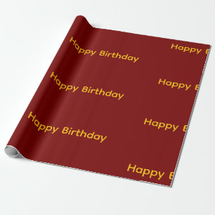 Papier Cadeau Joyeux Anniversaire (Rouge & Jaune)