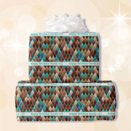 Papier Cadeau Joyeux anniversaire Southwest Earth Tones Ajouter 