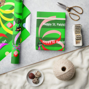 Papier Cadeau Joyeux Anniversaire St. Patrick's Day Wrapping Pap