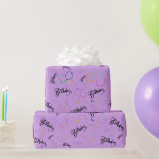 Papier Cadeau Joyeux anniversaire sur papier d'enveloppement Ube