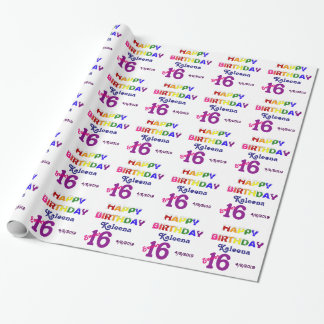 Papier Cadeau Joyeux Anniversaire Sweet 16
