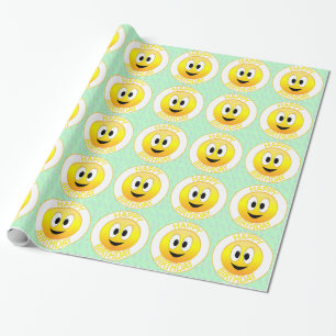 Papier Cadeau Joyeux Anniversaire Visage Sourire 
